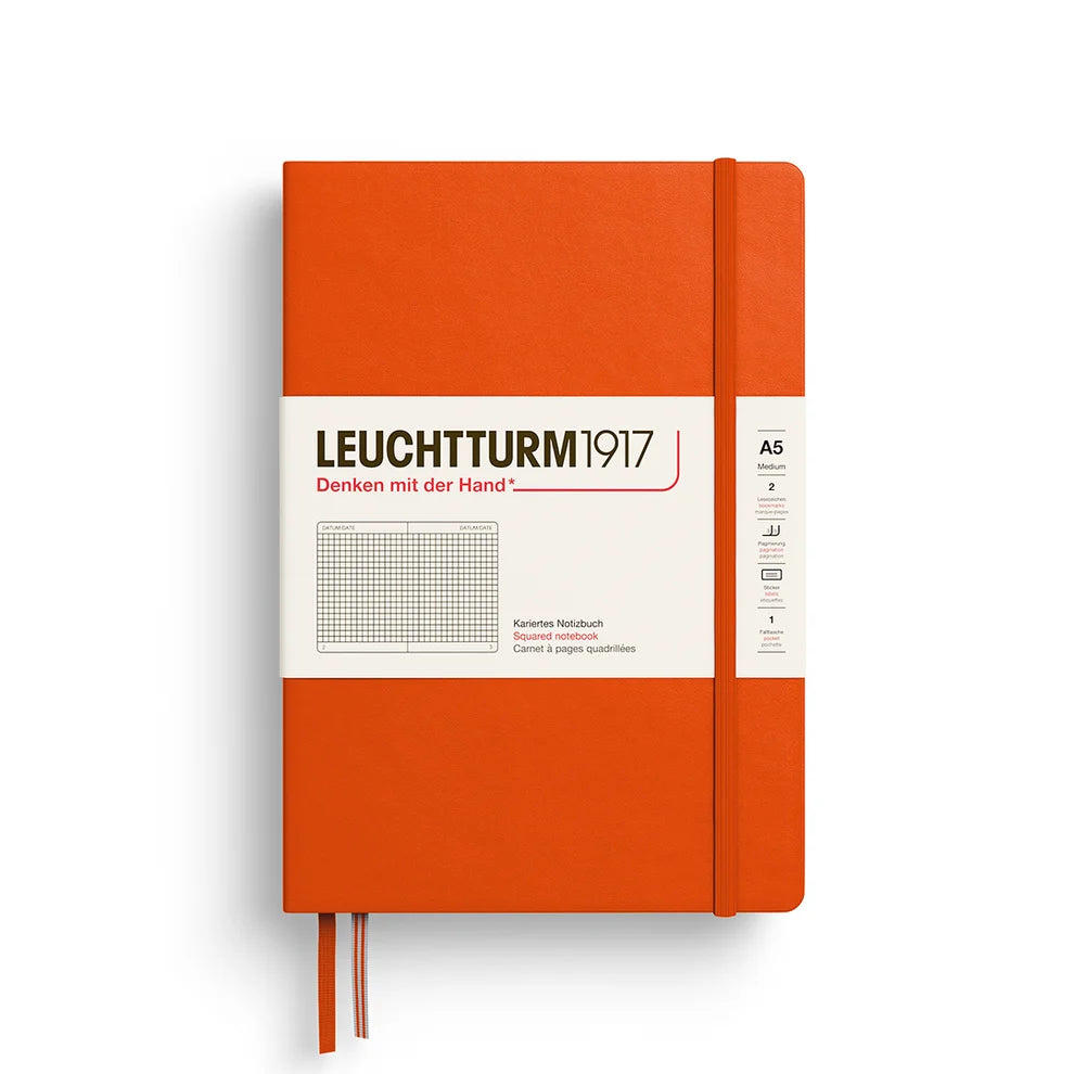 Leuchtturm1917 A5 Squared Hardcover Notebook