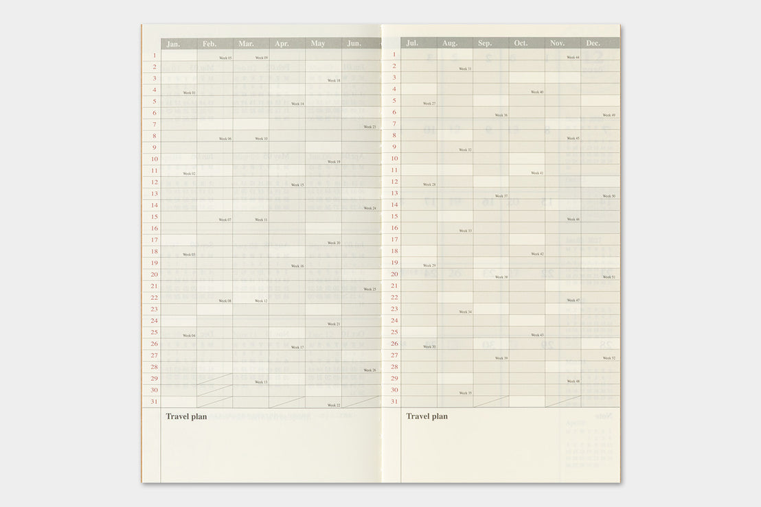 *Pre-order* 2027 Regular Monthly Refill, Traveler's Company