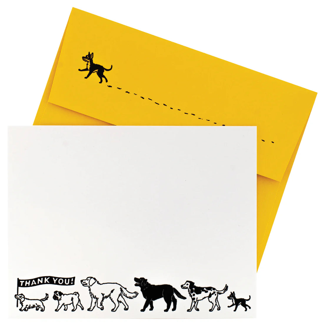 Dog Parade Note Cards, Smudge Ink