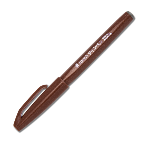 Brown Brush Tip Sign Pen, Pentel