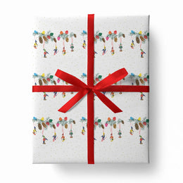 Skiers Ornaments Holiday Gift Wrap