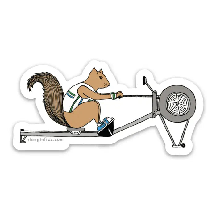 Squirrel Rowing Sticker