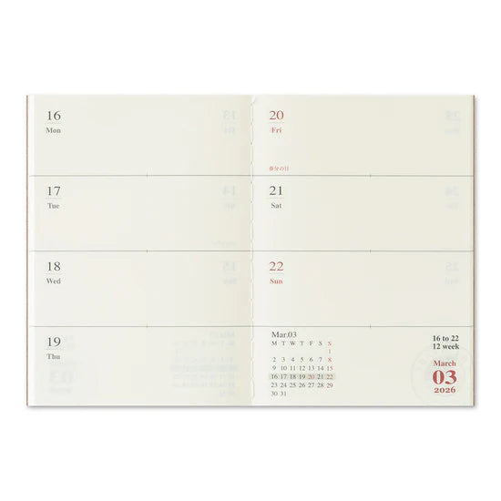 2026 Passport Weekly Refill, Traveler's Company