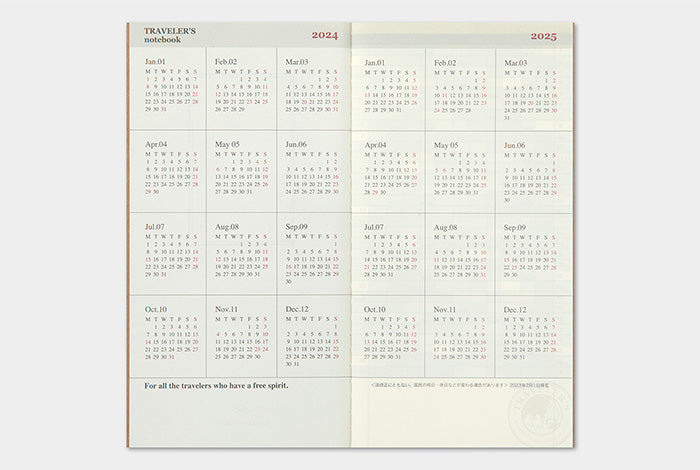 2024 Regular Diary Monthly, Traveler's Company