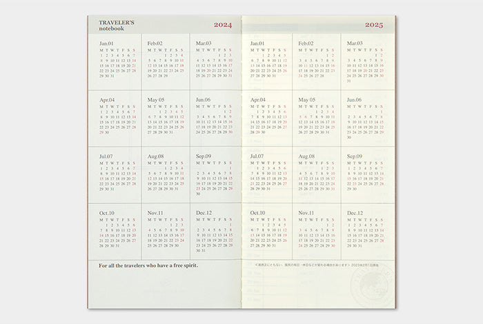 2024 Regular Diary Weekly Vertical, Traveler's Company
