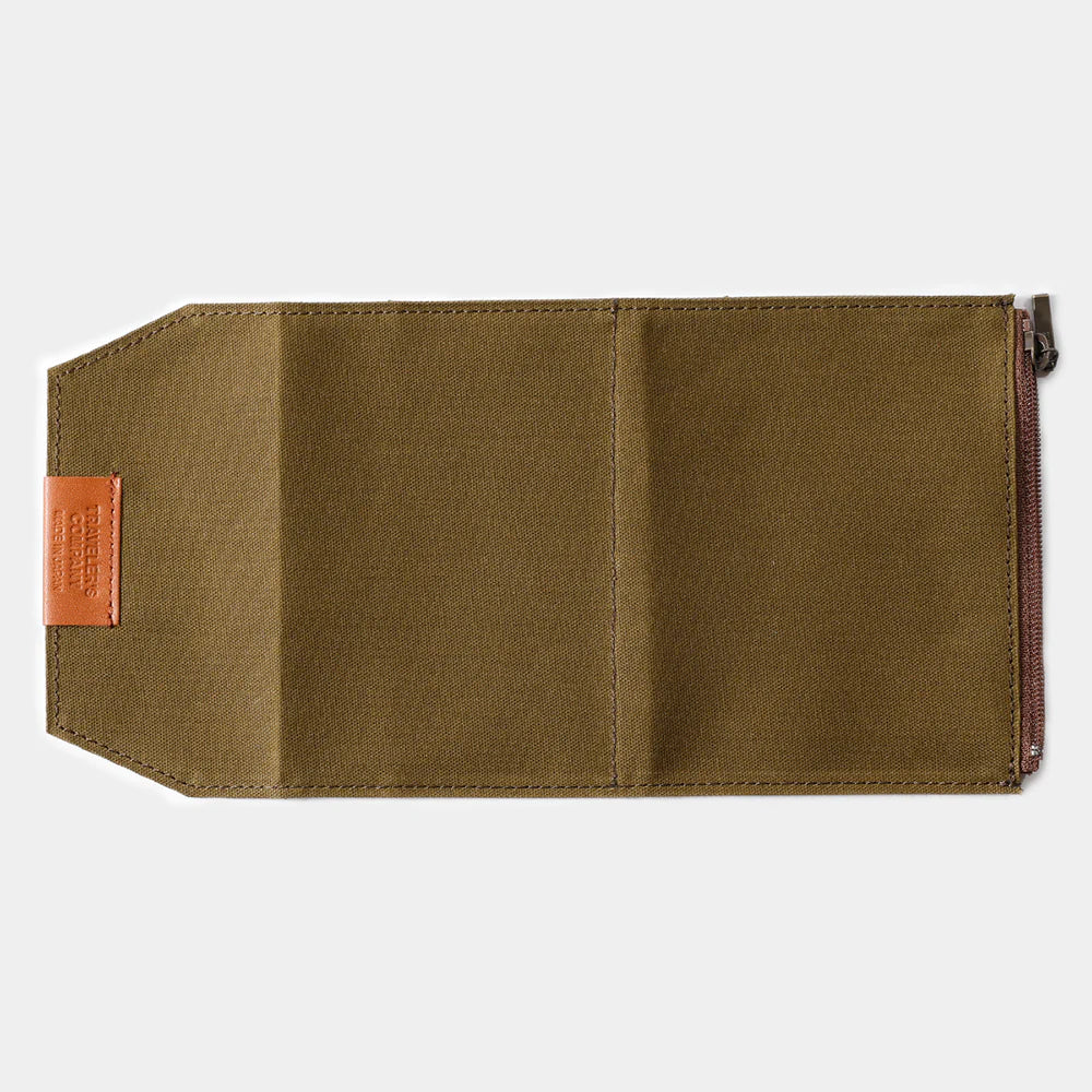 TRAVELER’S FACTORY Olive Passport Canvas Zipper Case, Traveler's Company