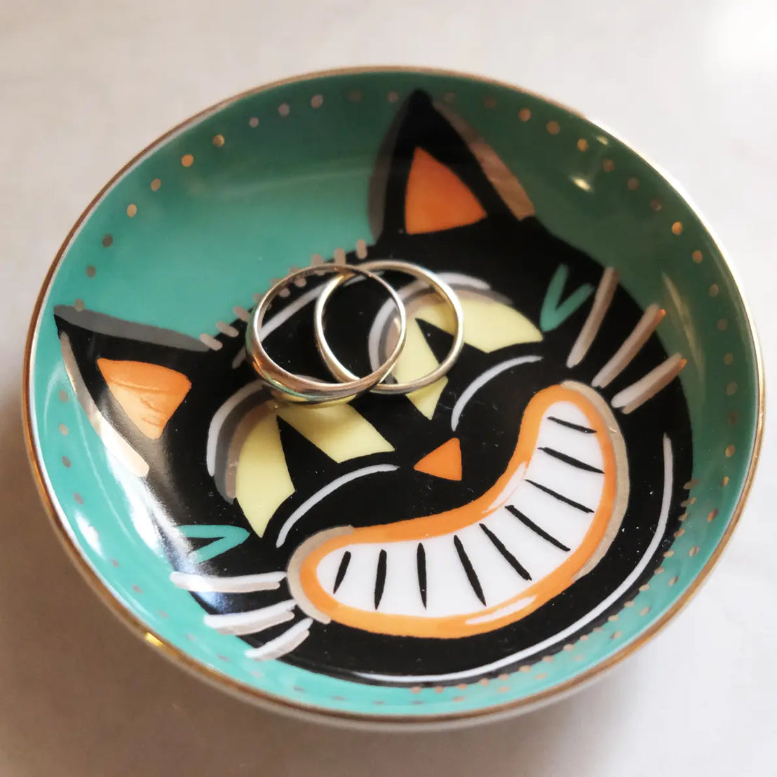 Vintage Cat Trinket Dish