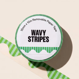Blue and Green Wavy Stripes Washi Tape