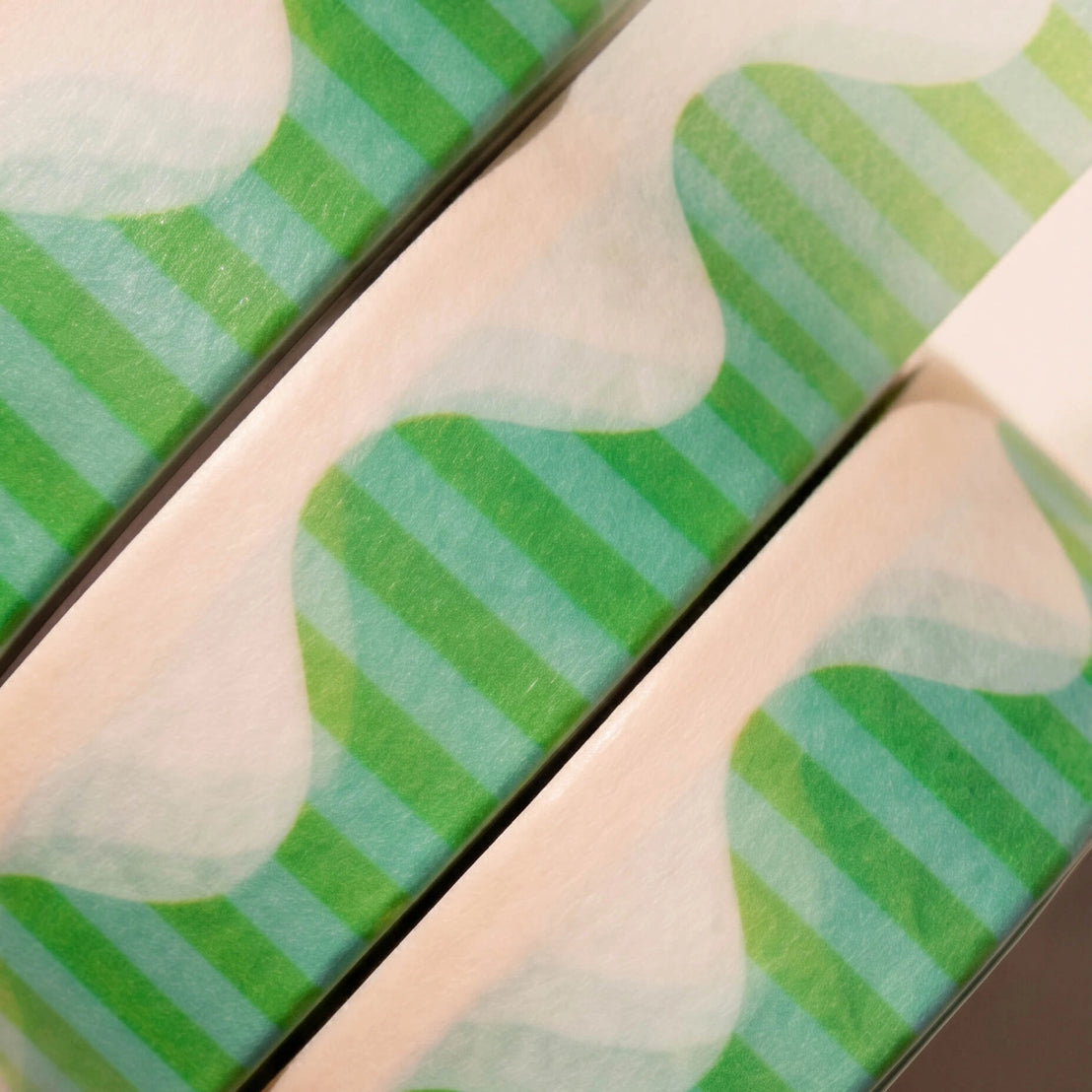 Blue and Green Wavy Stripes Washi Tape