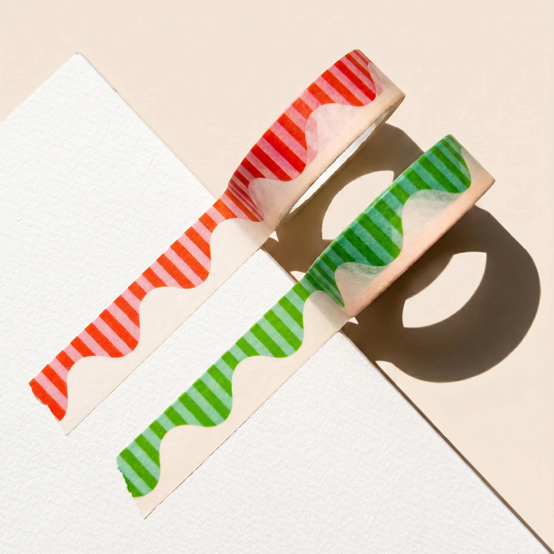 Blue and Green Wavy Stripes Washi Tape