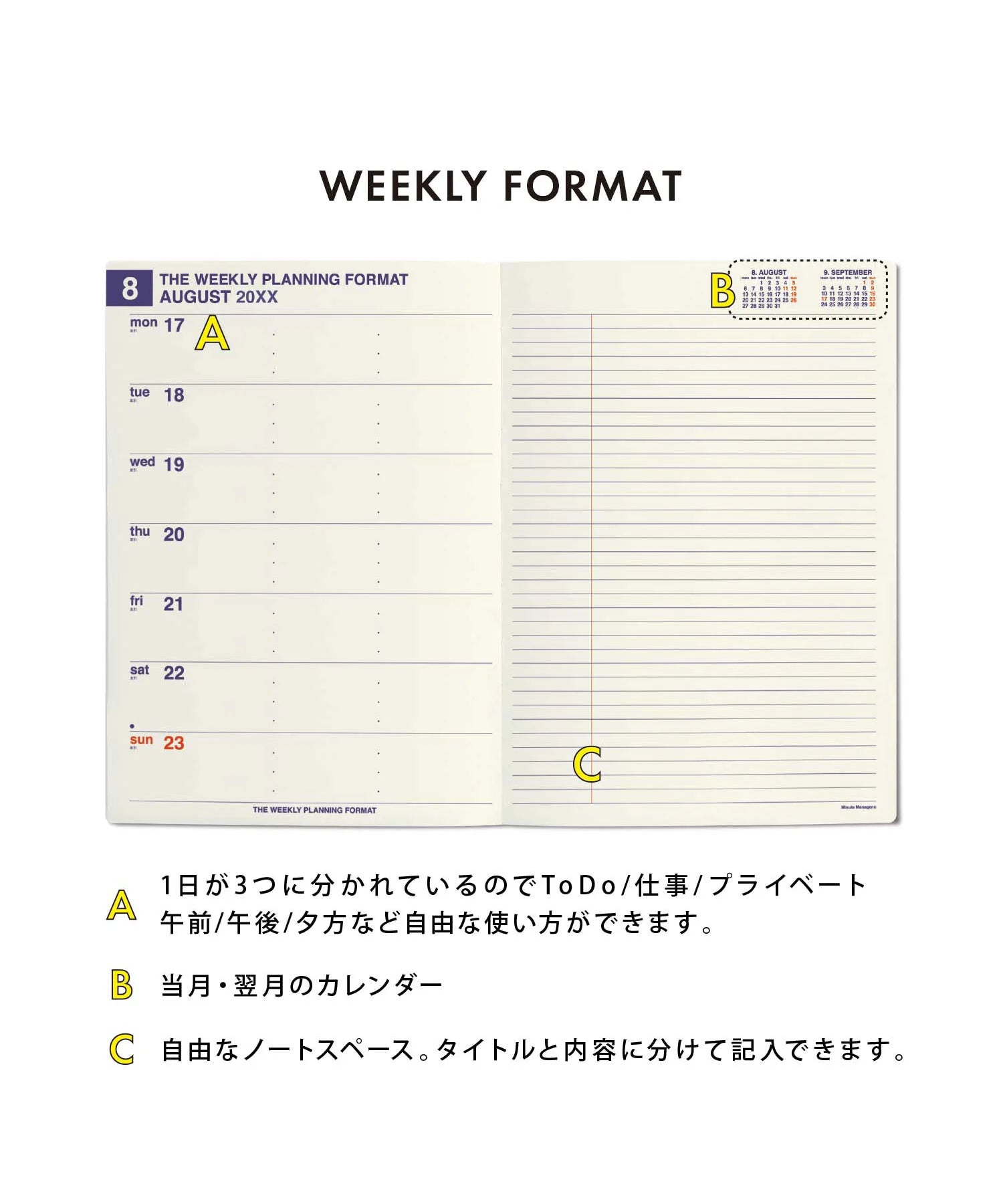 2024 Weekly Planner Poche A6