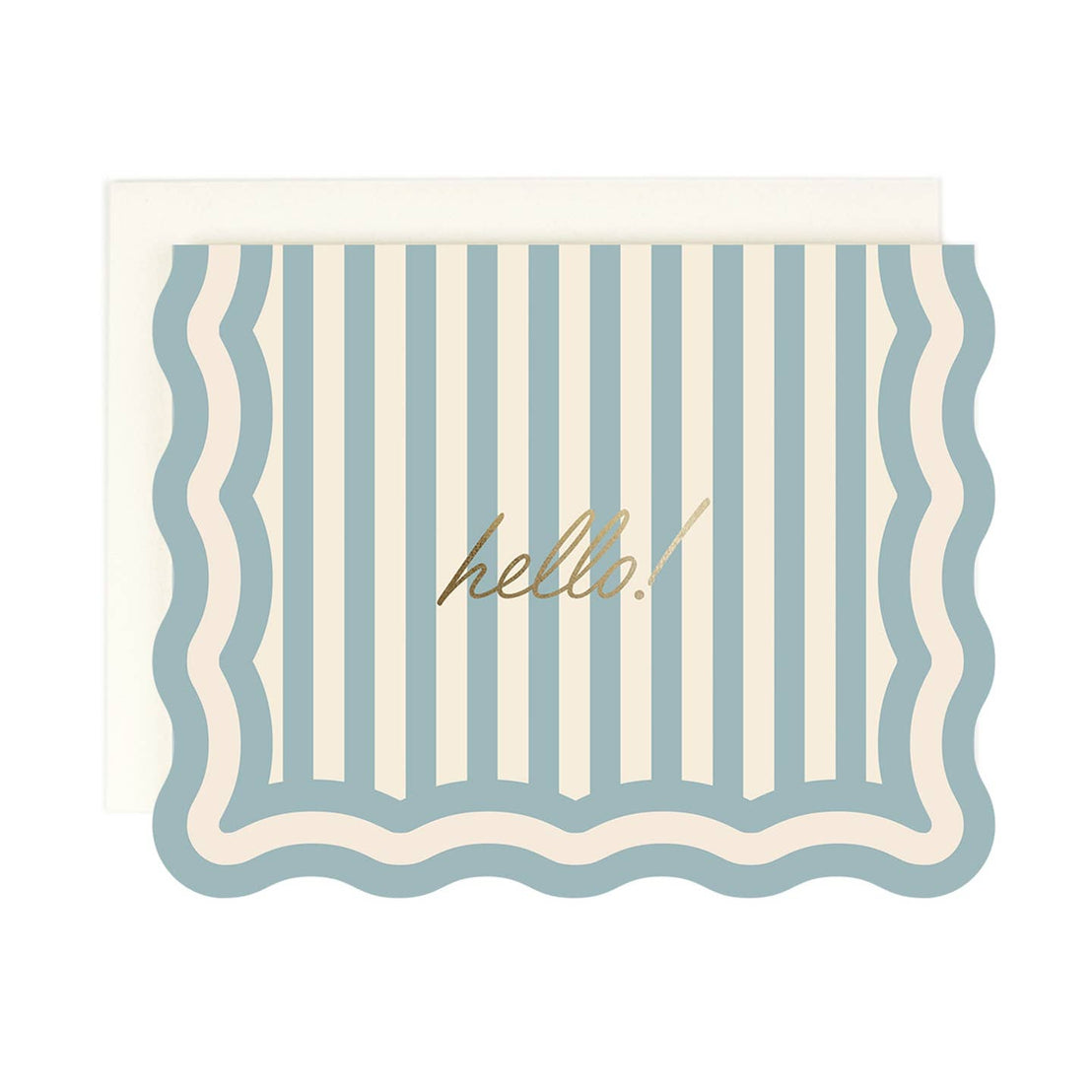 Hello Blue Stripe Scallop Notebook
