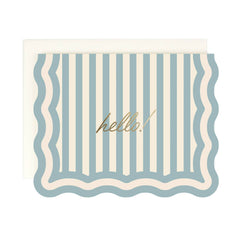 Hello Blue Stripe Scallop Notebook