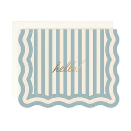 Hello Blue Stripe Scallop Notebook