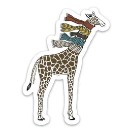 Giraffe with Scarves Sticker