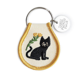 Black Cat Patch Keychain