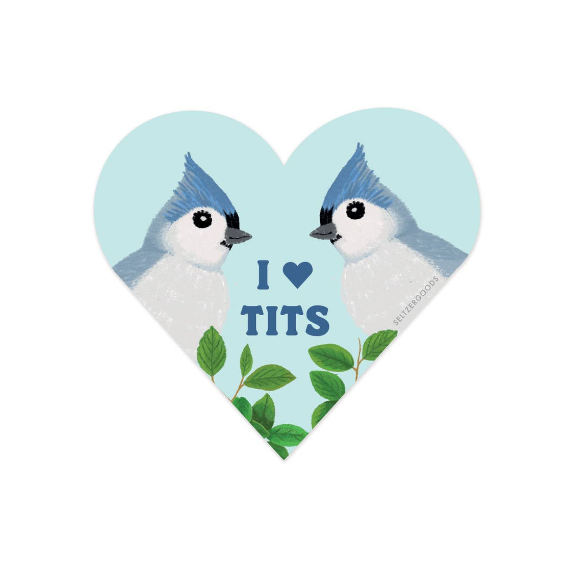 Heart Tit Mice Sticker