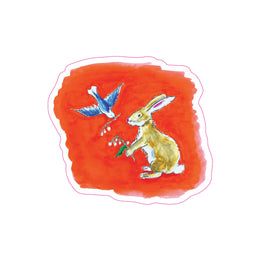 Bluebird and Hare Sticker