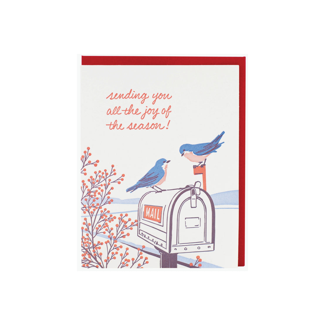 Bluebirds Holiday Greeting, Smudge Ink