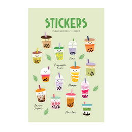 Bubble Tea Clear Sticker Sheet