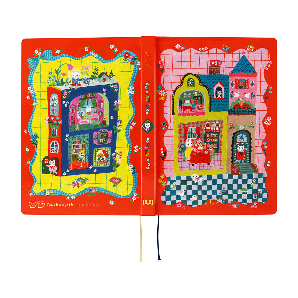 Hobonichi 2027 Techo Cousin A5 HON Yumi Kitagishi: White Cat and Rabbit’s Tea Room