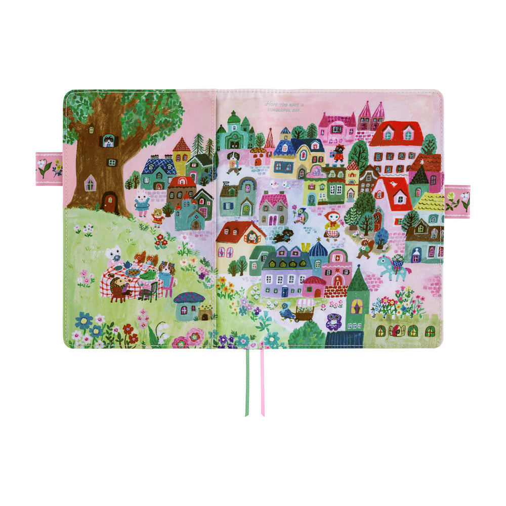 Hobonichi 2027 Cousin A5 Yumi Kitagishi: White Cat Village Cover