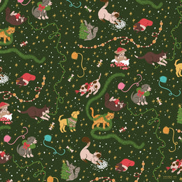 Mischevious Cats/Dogs Holiday Gift Wrap