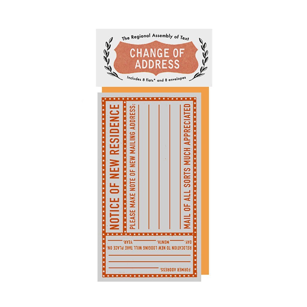 Change of Address Boxed Set, Regional Assembly of Text