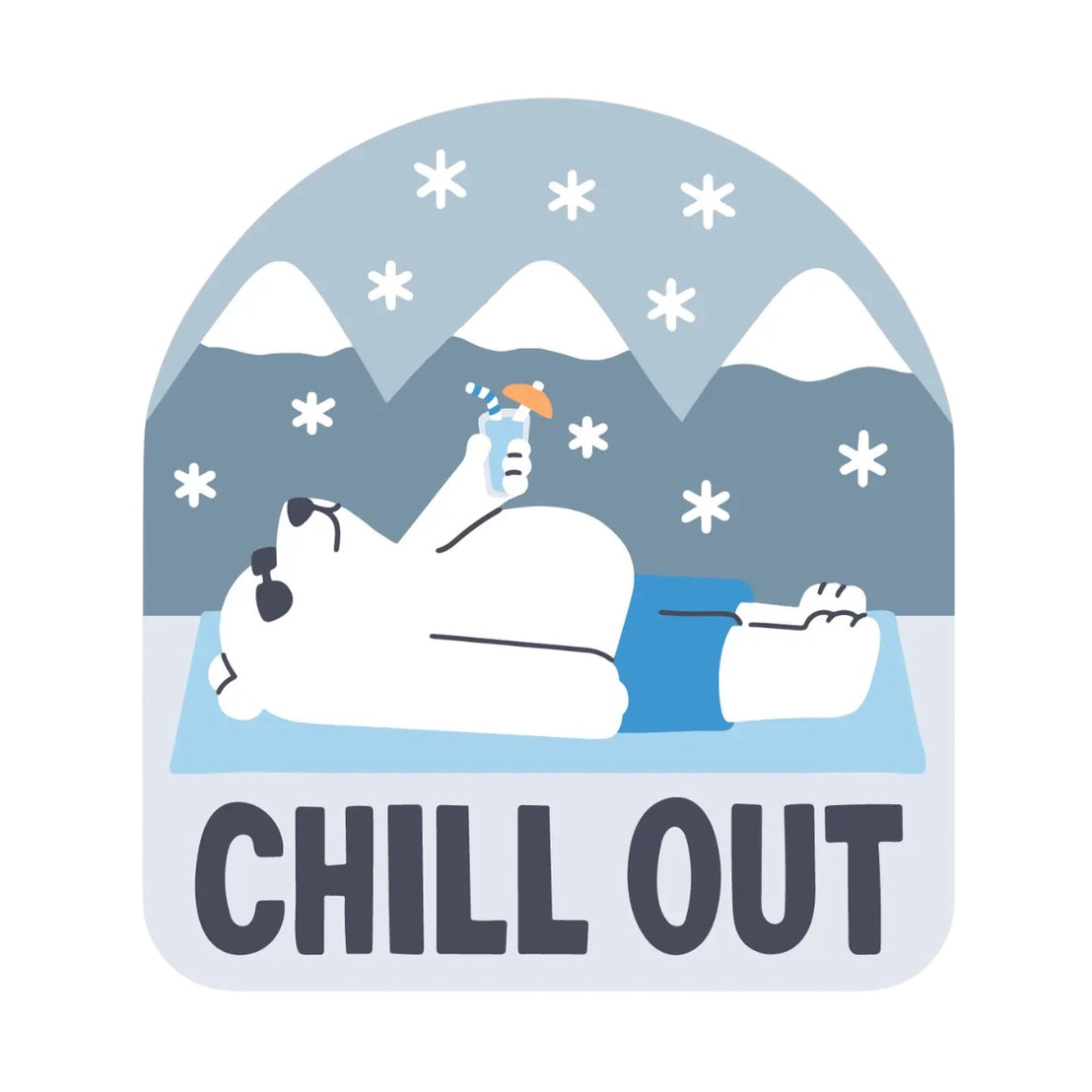 Chill Out Polar Bear Sticker