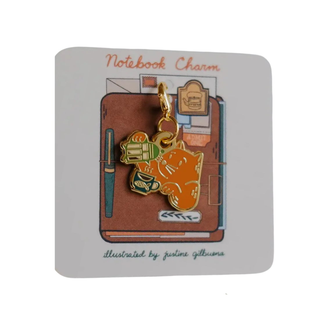 Orange Coffee Cat Charm