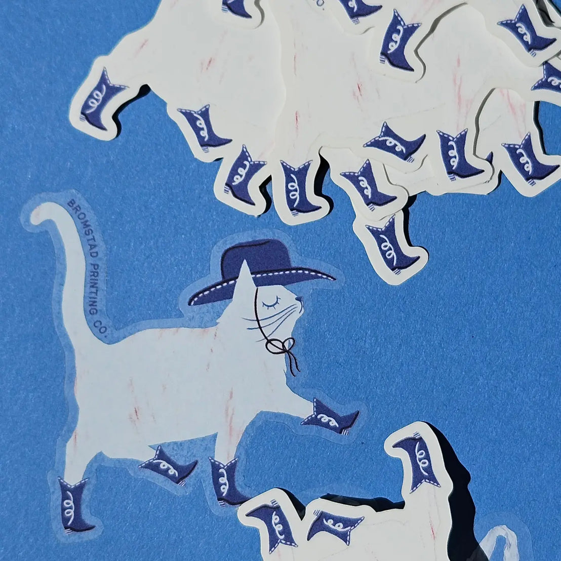 Cowboy Cat Clear Sticker