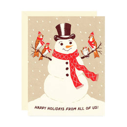 Snowman with Birds, Wallflower Paper