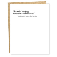 Quick Question, Sapling Press