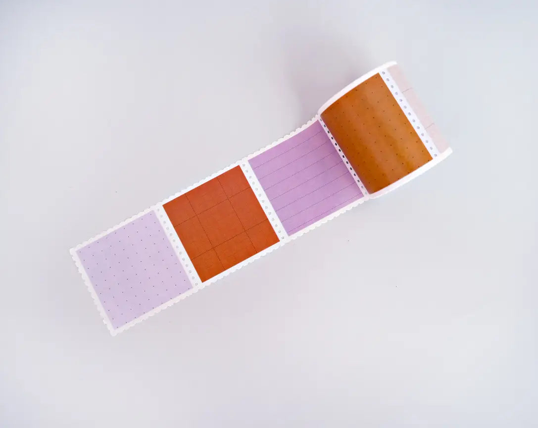 Dot, Grid + Line 50mm Stamp Washi Tape