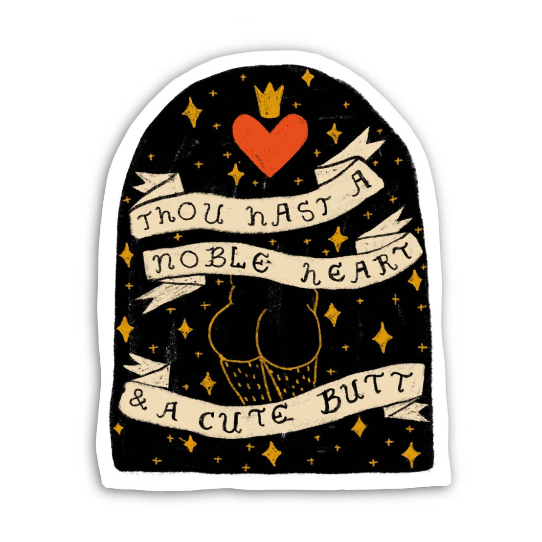 Noble Heart Cute Butt Sticker
