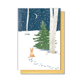 Winter Forest Bunny Enclosure Card