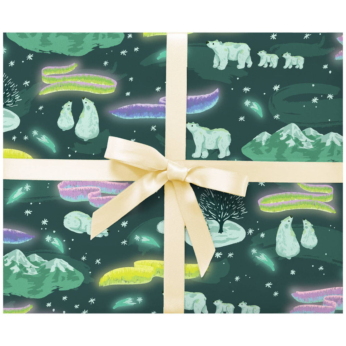 Aurora Borealis Holiday Gift Wrap