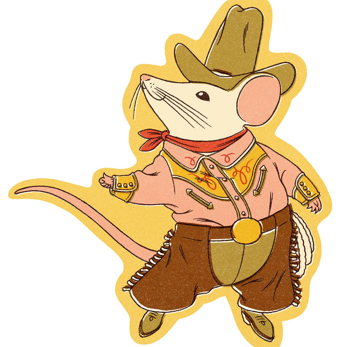 Cowboy Mouse Sticker