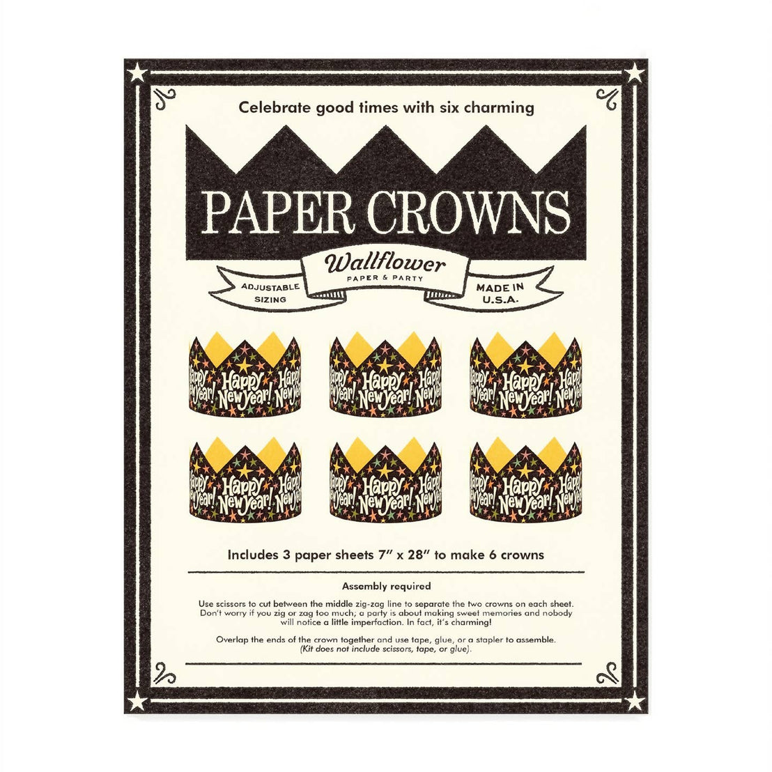 Happy New Year Paper Crowns