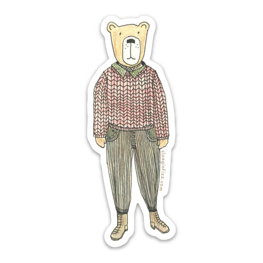 Unbearably Hip Bear Sticker