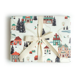 Folk Village Holiday GIft Wrap