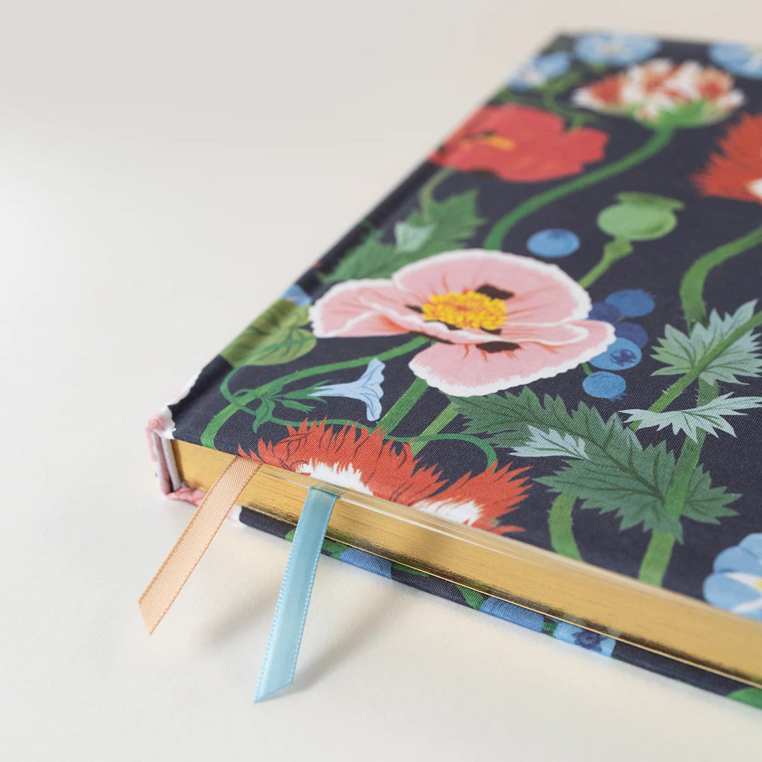 Poppy Garden Linen Bound Notebook, Botanica Paper Co.