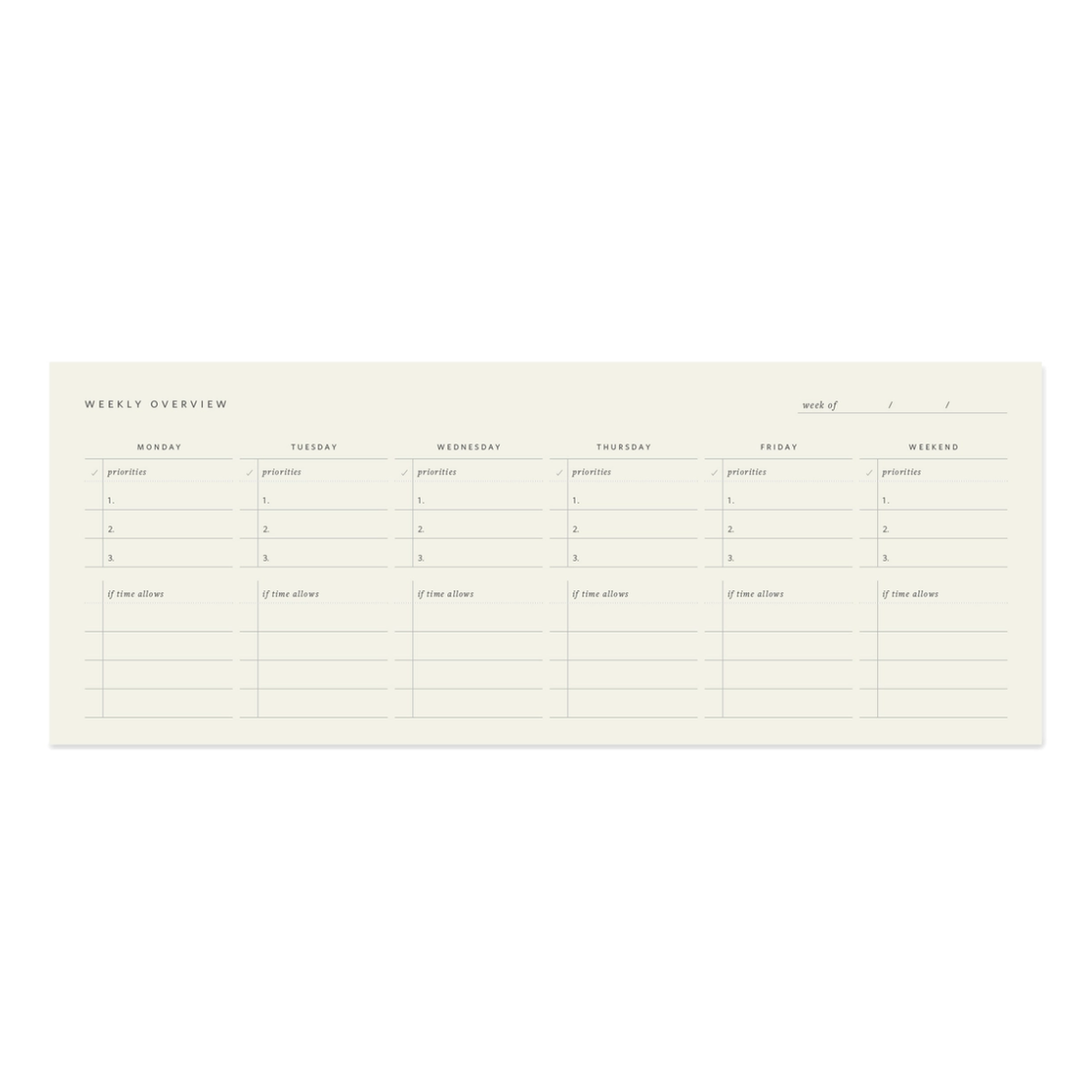 Weekly Keyboard Planner Pad