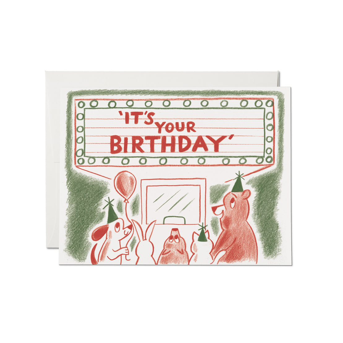 Birthday Marquee, Red Cap Cards