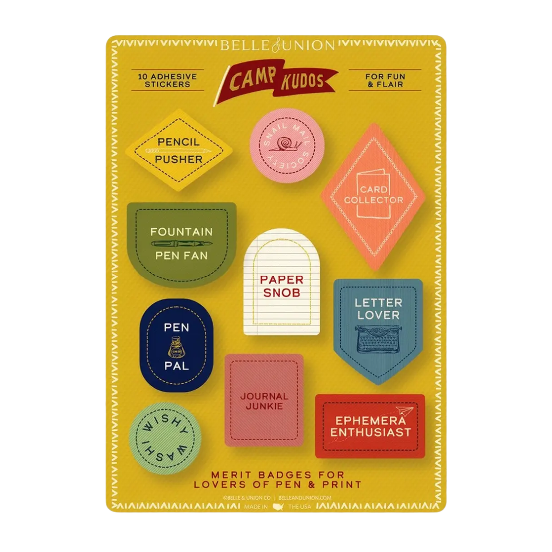 Stationery Merit Badge Sticker Sheet