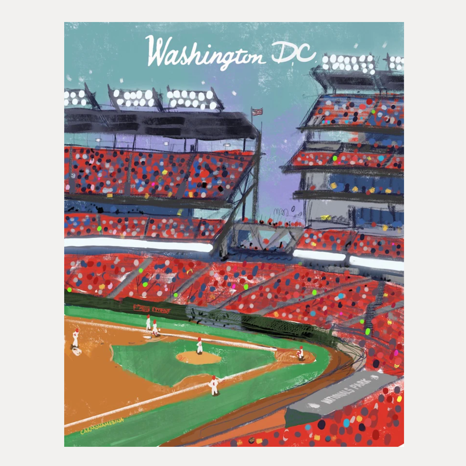 Nationals Park Baseball Stadium Print, Washington Nationals Baseball