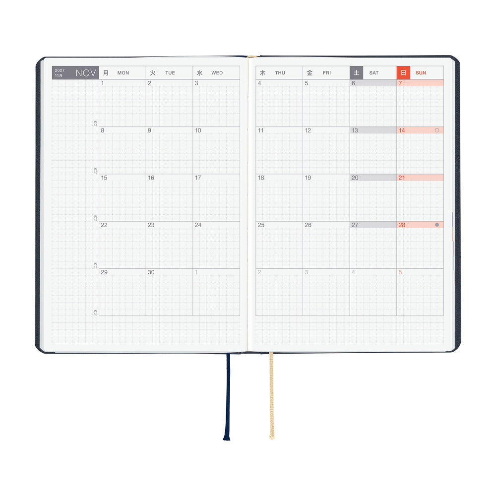 Hobonichi 2027 Techo Original A6 HON Navy Slash