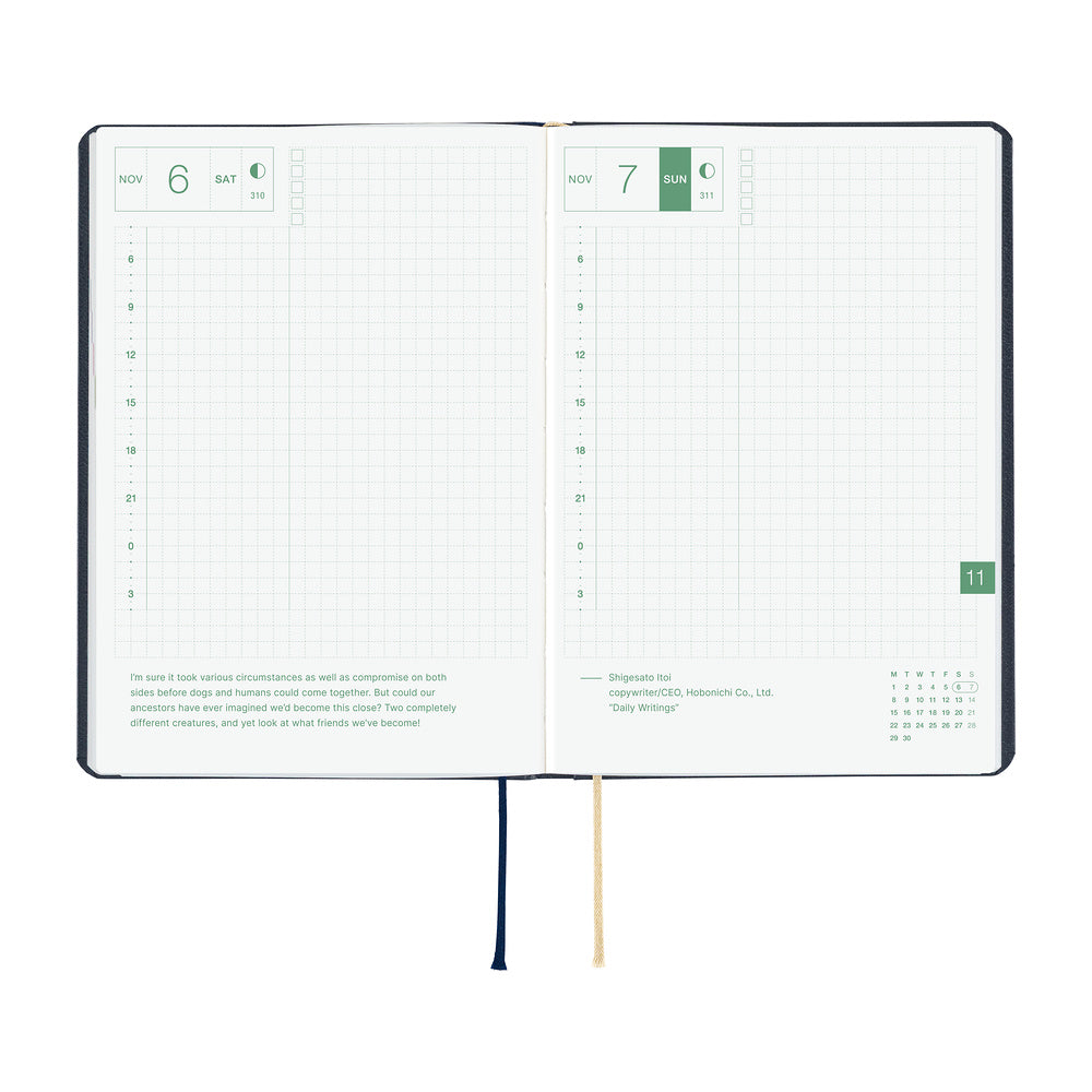 Hobonichi 2027 Techo Original A6 HON Navy Slash