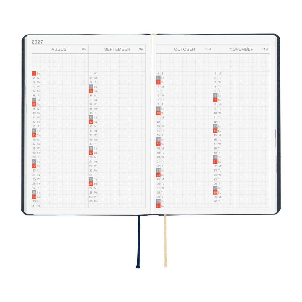 Hobonichi 2027 Techo Original A6 HON Navy Slash