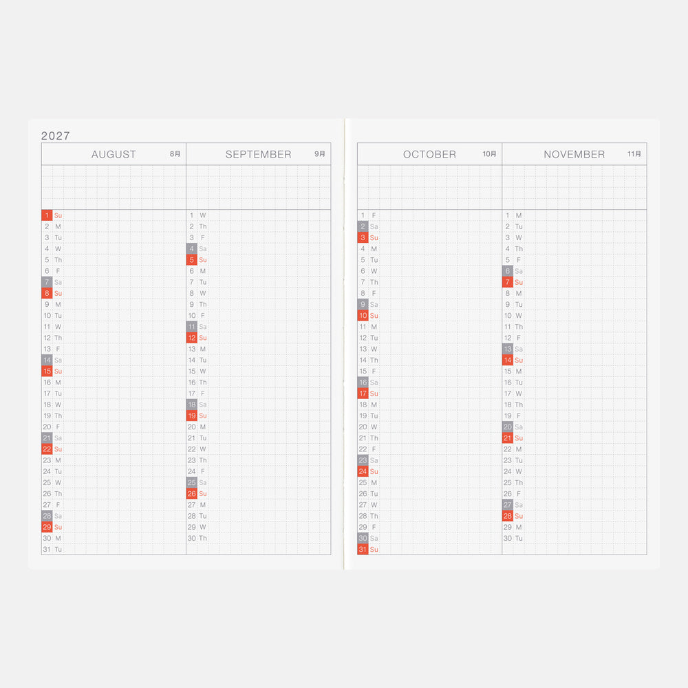 Hobonichi 2027 Techo Original A6 English